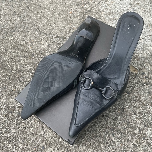 SOLD Gucci Black Leather Buckle Mules 40 - Picture 3 of 3